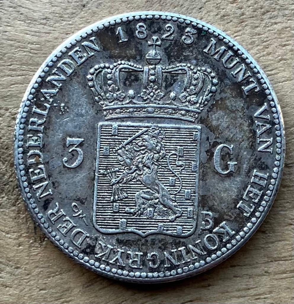 3 gulden 1823 Willem I, Postzegels en Munten, Munten | Nederland, Ophalen, Koning Willem I, Overige waardes, Losse munt