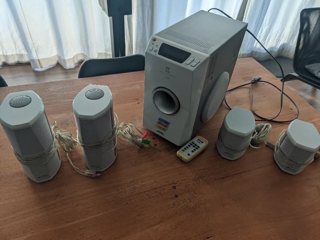 Aiwa 5.1 Surround Speaker Set, Computers en Software, Pc speakers, Ophalen, Gebruikt, Audiokanaal 5.1, Aiwa