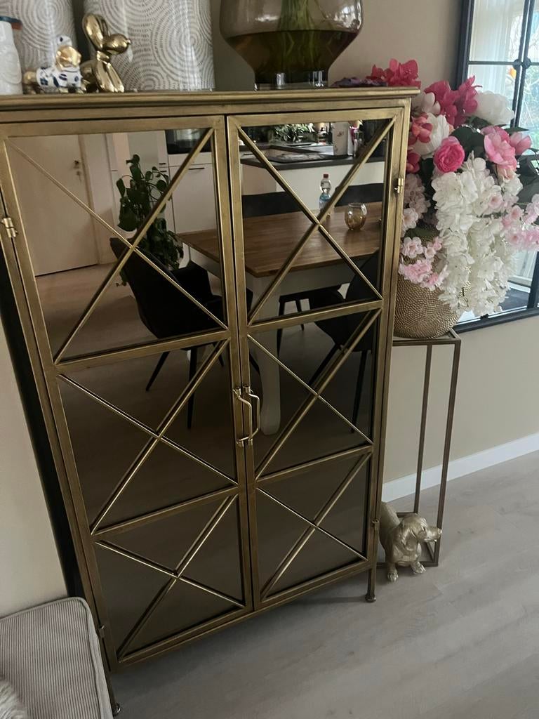 Stijlvol Riverdale Kastje met Glazen Deuren, Ophalen, 100 tot 150 cm, 50 tot 100 cm, Zo goed als nieuw