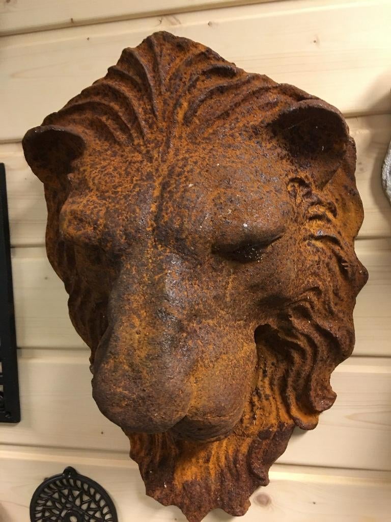 Muur fontein, water uitloop -forse leeuwenkop, gietijzer., Tuin en Terras, Ophalen of Verzenden, Gietijzer, Fontein