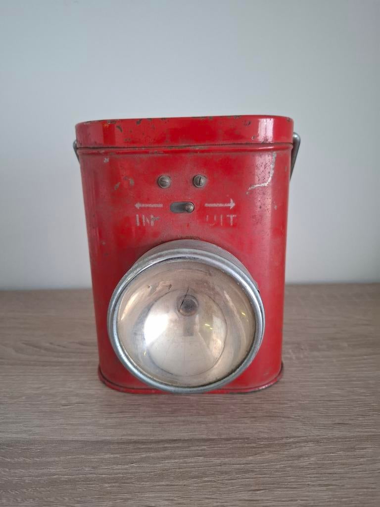 Retro 'De Witte Kat' Draaglamp, Gebruikt, Ophalen of Verzenden, Metaal, Kaars