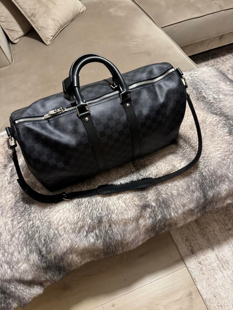 Louis Vuitton Keepall 45 - Stijlvolle Reistas, 40 tot 60 cm, 20 tot 30 cm, Zwart, Minder dan 35 cm