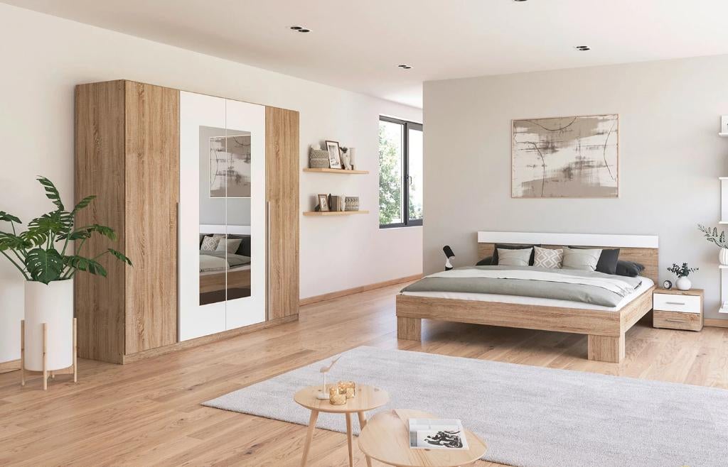 Slaapkamer: Bed 180 x200 met kledingkast. Snelle levering, Verzenden, Nieuw, Tweepersoons, Modern