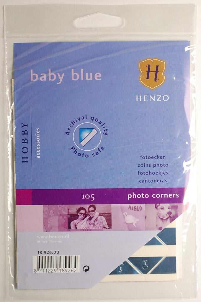 Henzo baby fotohoekjes blauw jongen (12x), Verzenden, Geen, Fotoalbum-accessoire, Henzo International