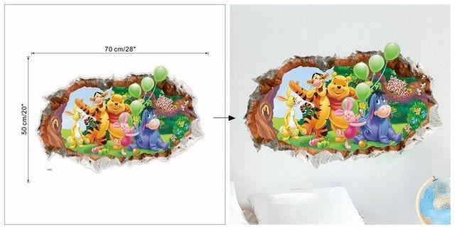 NIEUW 3dprachtig Winnie de Poeh beer muursticker wandsticker, Ophalen of Verzenden, Nieuw, Wanddecoratie
