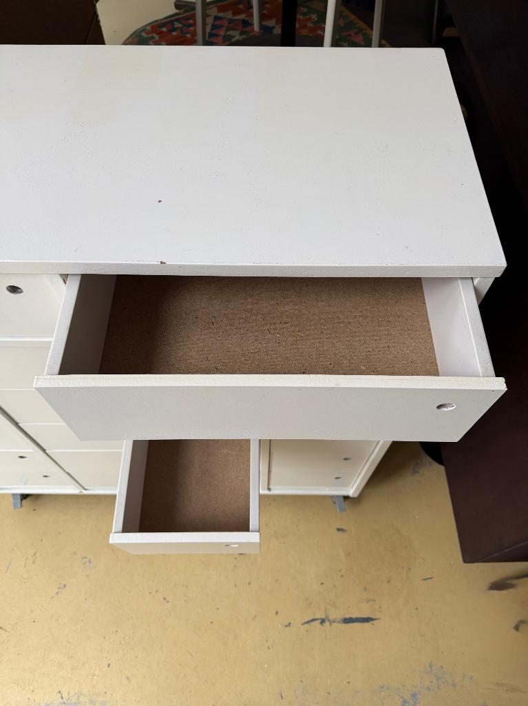 Vintage schoolkast, houten ladekast, atelier kast, Ophalen, Gebruikt, 100 tot 150 cm, -