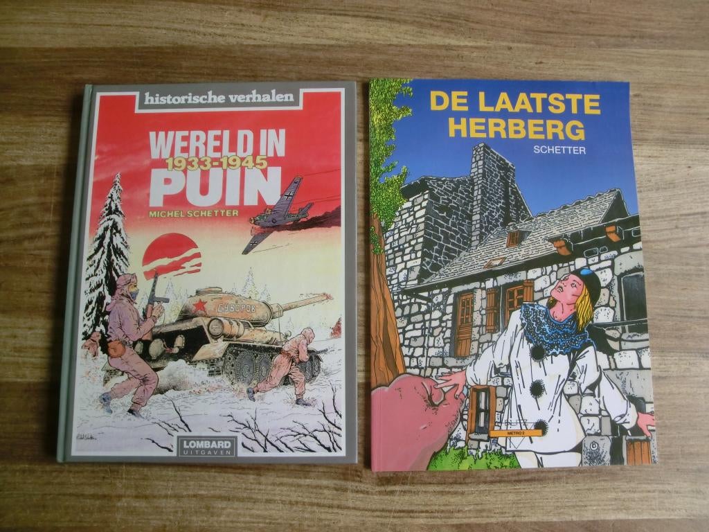 2 stripboeken getekend door Michel Schetter, Meerdere stripboeken, Ophalen of Verzenden, Gelezen