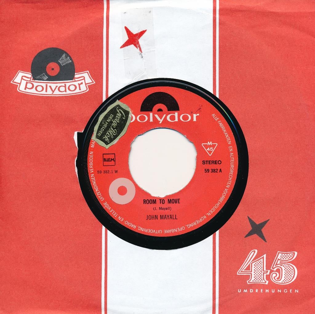 2283 John Mayall - Room to move (1969), Gebruikt, 7 inch, Single, Ophalen of Verzenden
