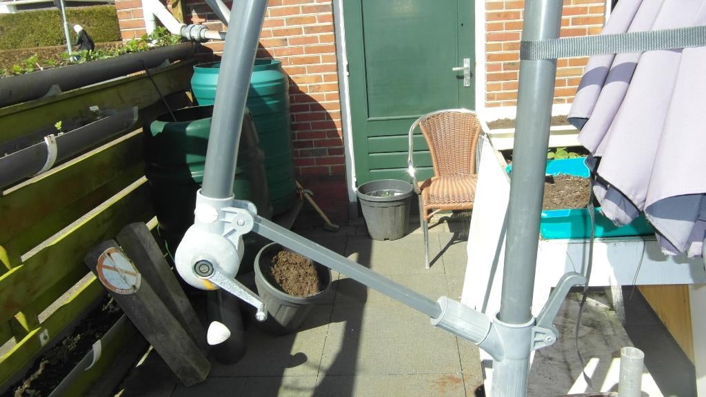 knik parasol, Tuin en Terras, Parasols, Ophalen, Zo goed als nieuw, Verstelbaar