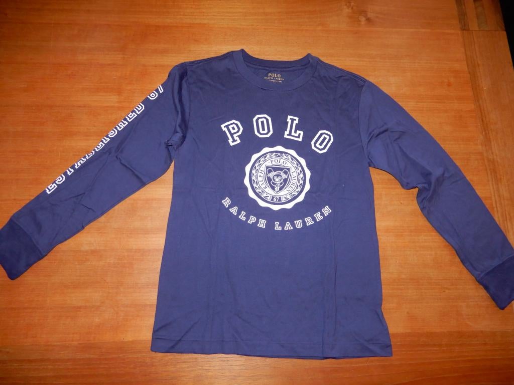 Polo Ralph Lauren longsleeve / shirt blauw mt 140, Verzenden, Zo goed als nieuw, Shirt of Longsleeve, Polo Ralph Lauren