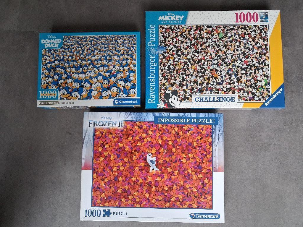 3 impossible puzzels, Hobby en Vrije tijd, Denksport en Puzzels, Ophalen, 500 t/m 1500 stukjes, Zo goed als nieuw, Legpuzzel