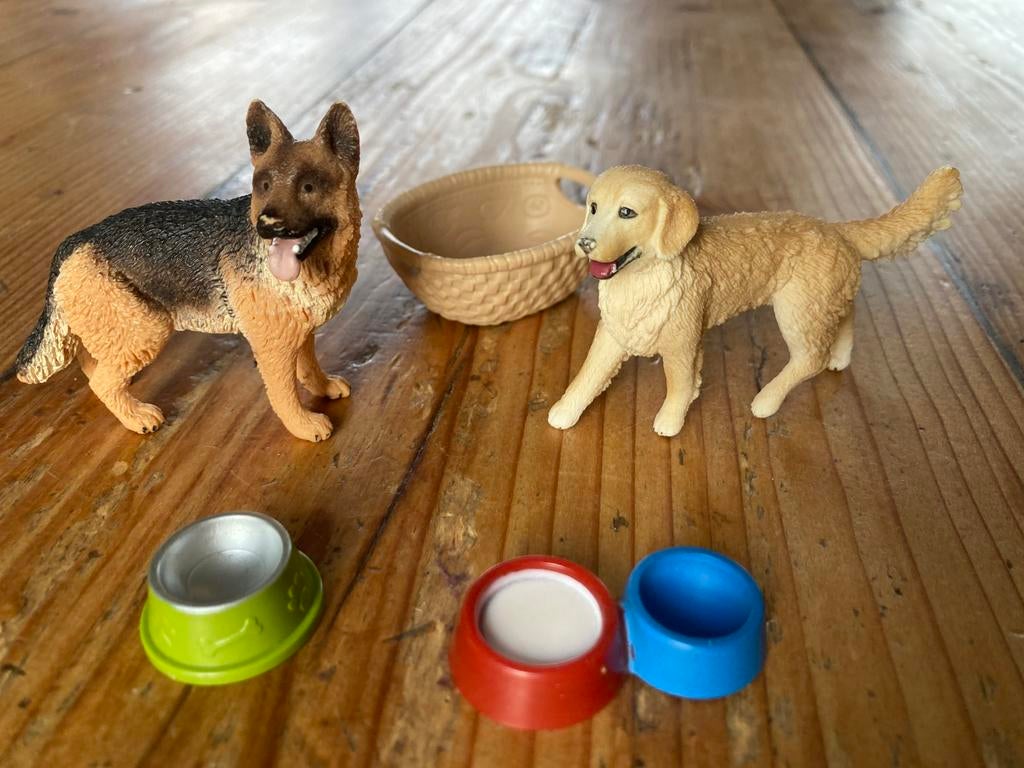 Schleich honden met extra's, Ophalen of Verzenden, Zo goed als nieuw