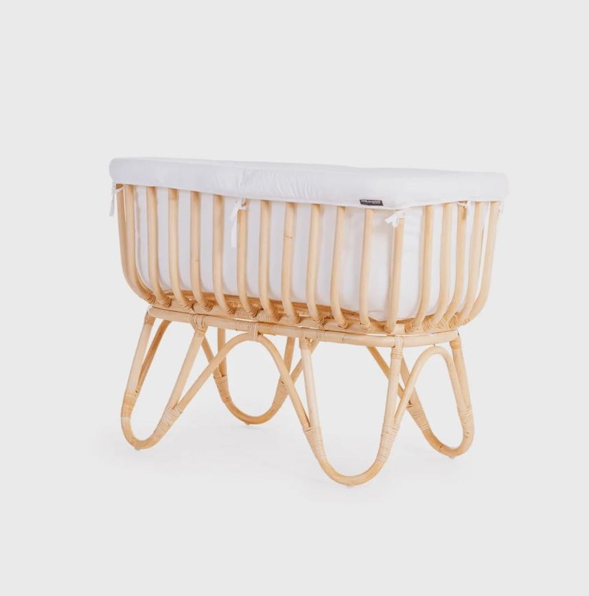 2X RETRO  ROTAN WIEG + OMRANDER & MATRAS | CHILDHOME (NIEUW), -, -, Nieuw, Wieg