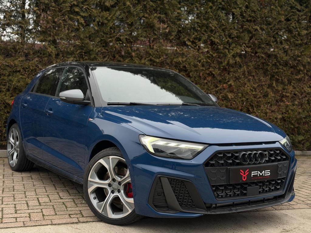 Audi A1 Sportback 40 TFSI 3x S-Line CarPlay 207pk, Zwart, Blauw, Leder, Bedrijf