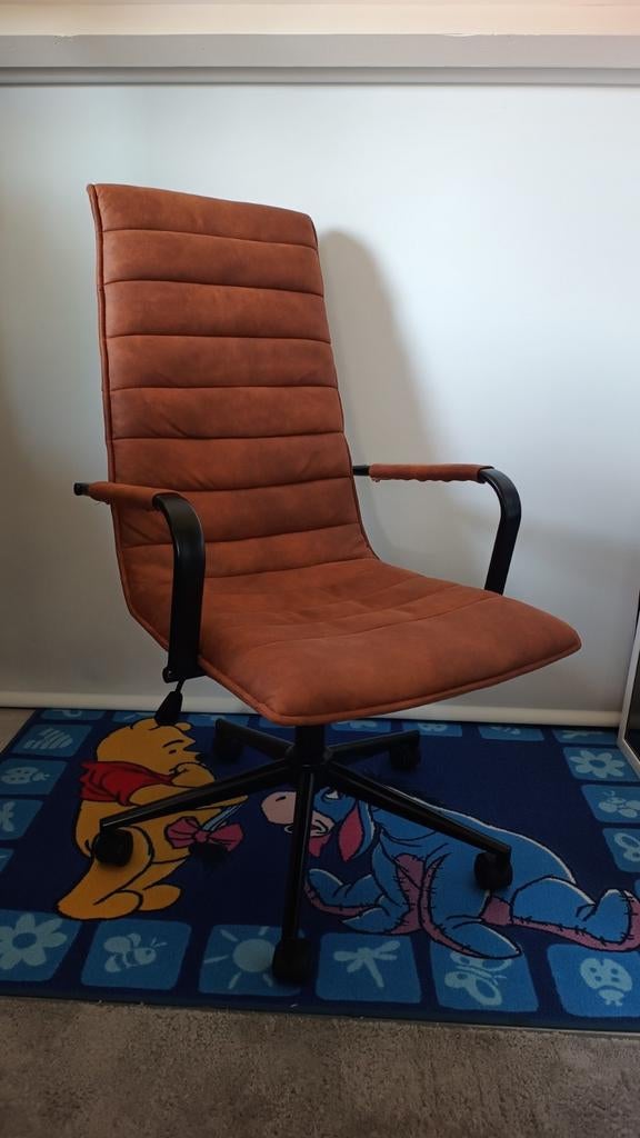 Bureaustoel Kane - cognac bruin (Leen Bakker), Ophalen, Zo goed als nieuw, Bruin, Bureaustoel