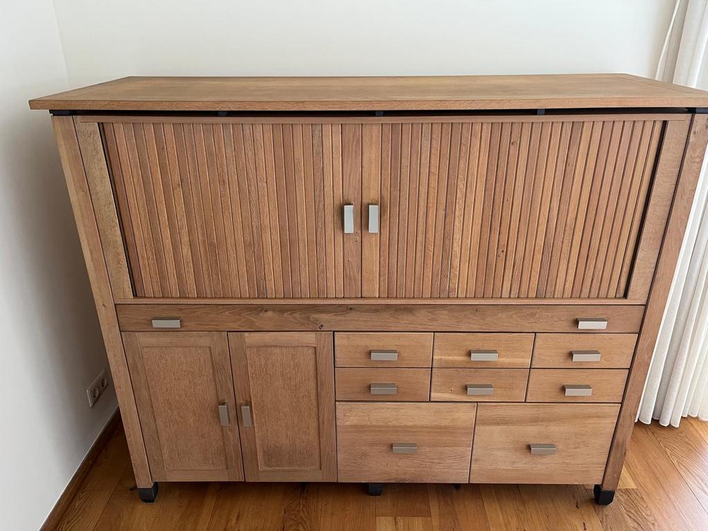 Computerkast eiken hout, Huis en Inrichting, Ophalen, Gebruikt, 120 tot 170 cm, 40 tot 80 cm