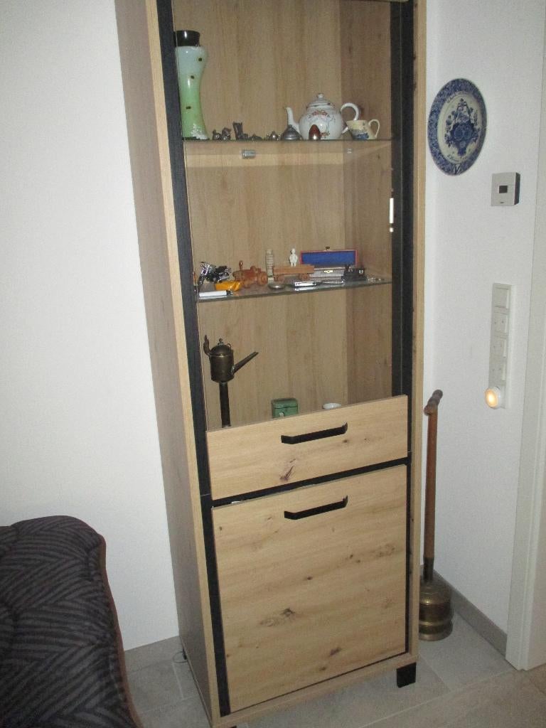 Vitrinekast, Ophalen, 50 tot 100 cm, Zo goed als nieuw, 150 tot 200 cm