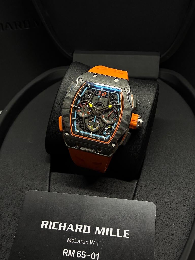 Richard mille 65-01 mclaren w1, Sieraden, Tassen en Uiterlijk, Horloges | Heren, Ophalen of Verzenden, Nieuw, Staal, Overige merken
