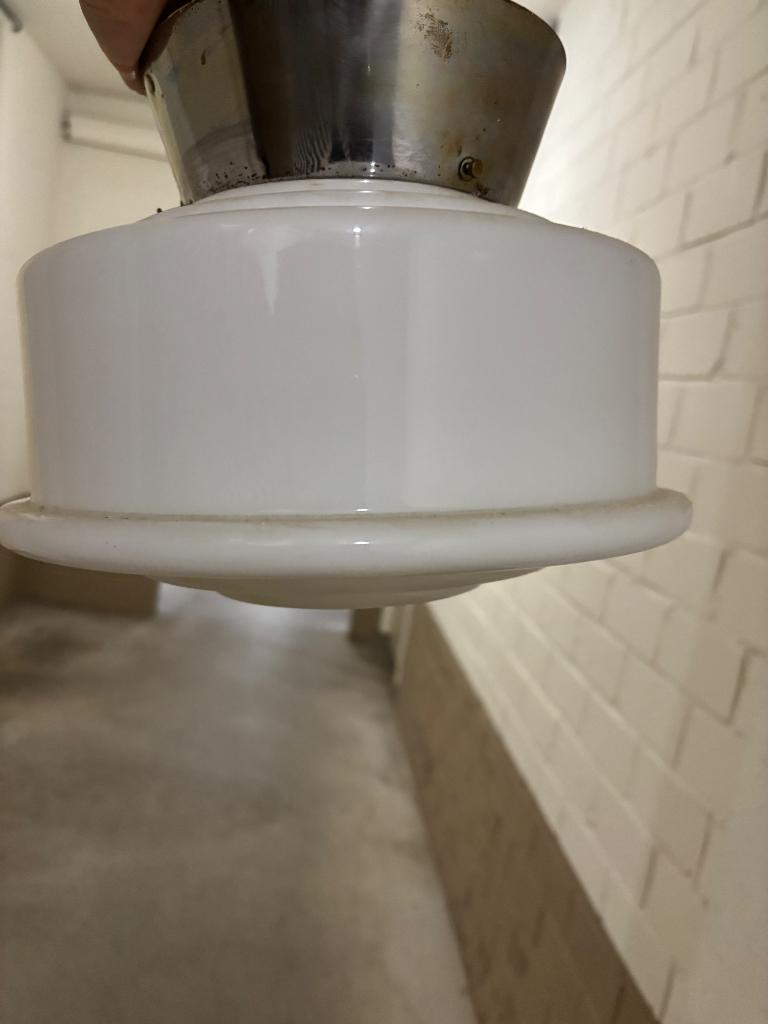 Vintage Retro hanglamp, Huis en Inrichting, Lampen | Hanglampen, Ophalen, Gebruikt, Glas, Minder dan 50 cm