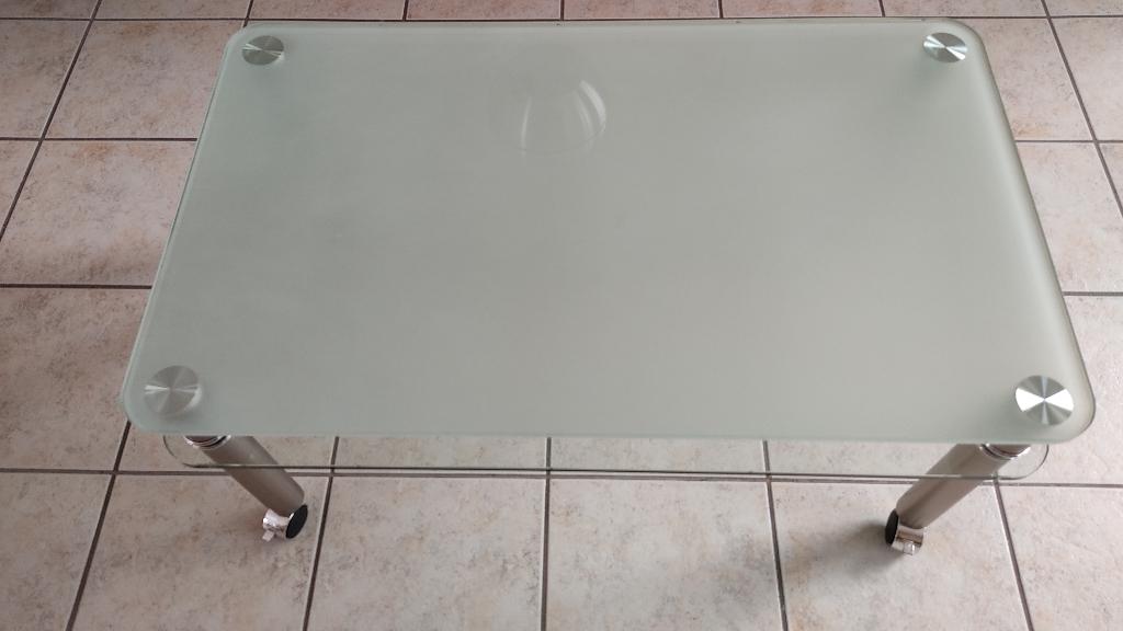 Salontafel met 2 Glasplaten, Ophalen, Minder dan 50 cm, Gebruikt, 50 tot 100 cm