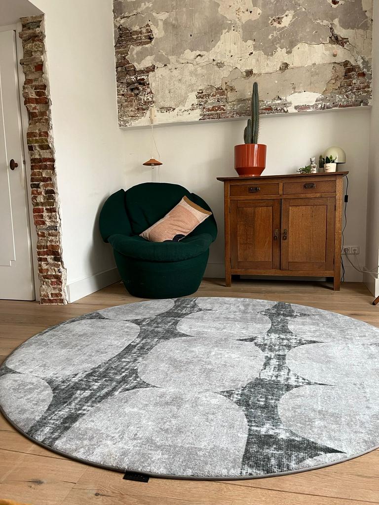 Splinternieuw Desso & Ex Nature Rond Design vloerkleed 200cm, Grijs, Rond, Ophalen of Verzenden, 200 cm of meer