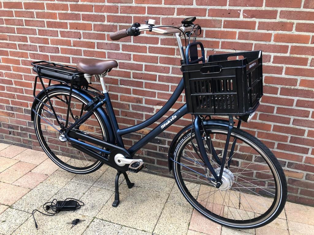 Elektrische Stokvis dames fiets blauw, Ophalen of Verzenden, Zo goed als nieuw