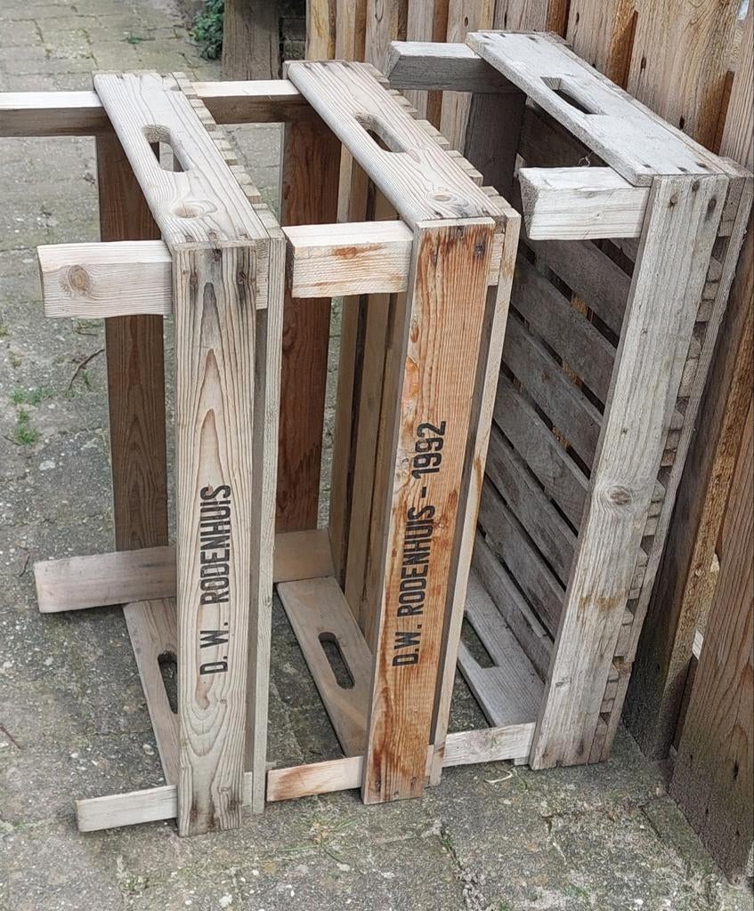 Oude houten groenten/ bollenkratjes, Ophalen of Verzenden, Gebruikt