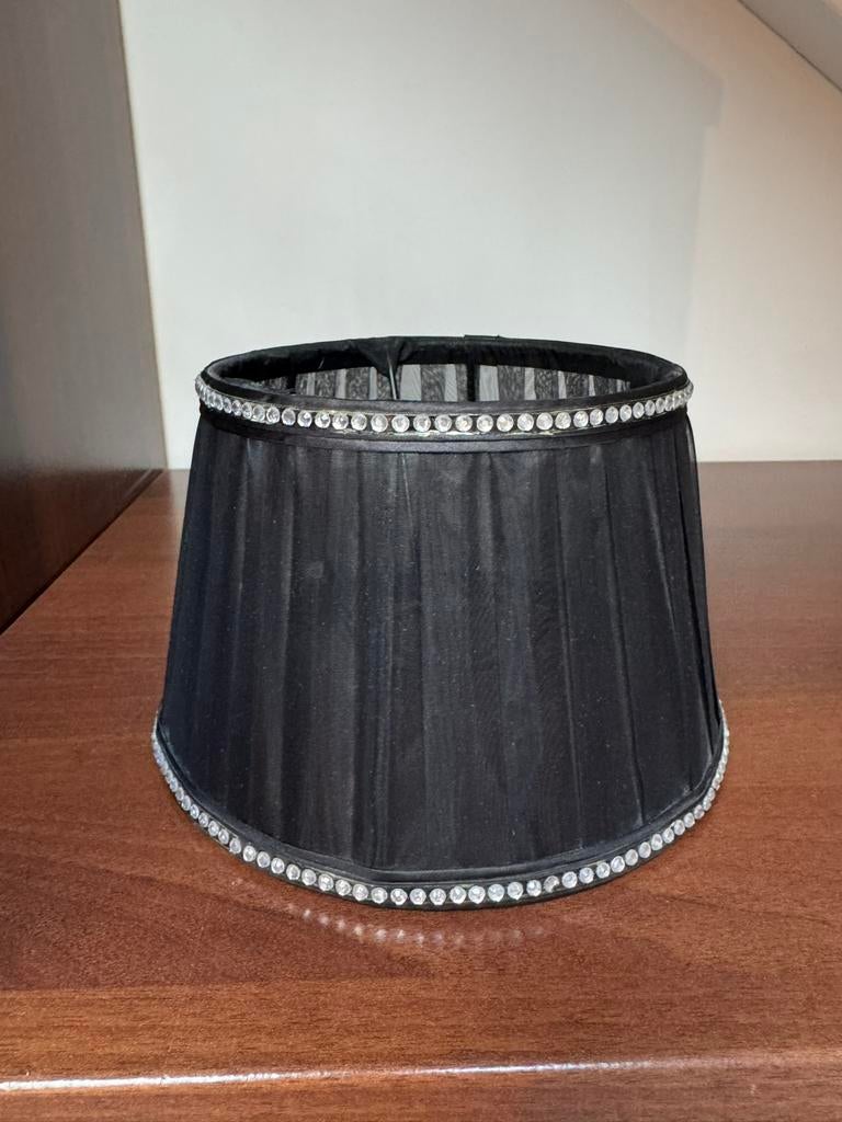 Zwarte lampenkap 13 cm hoog, Zwart, Rond, Ophalen of Verzenden, Zo goed als nieuw