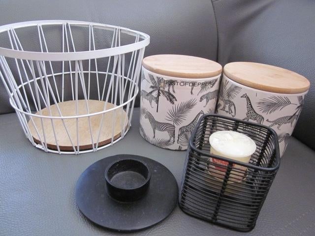 mandje/kandelaars/potten met zebra print,riverdale, Ophalen of Verzenden, Nieuw