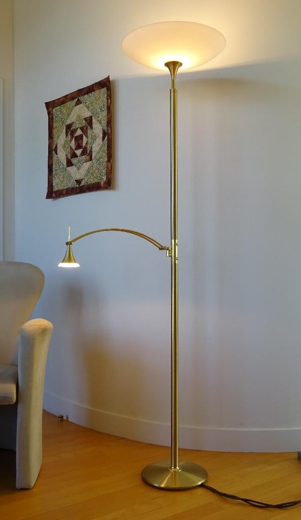 B+M Leuchten -ISTAR, messing vloerlamp,, Ophalen, Zo goed als nieuw, Glas, 100 tot 150 cm