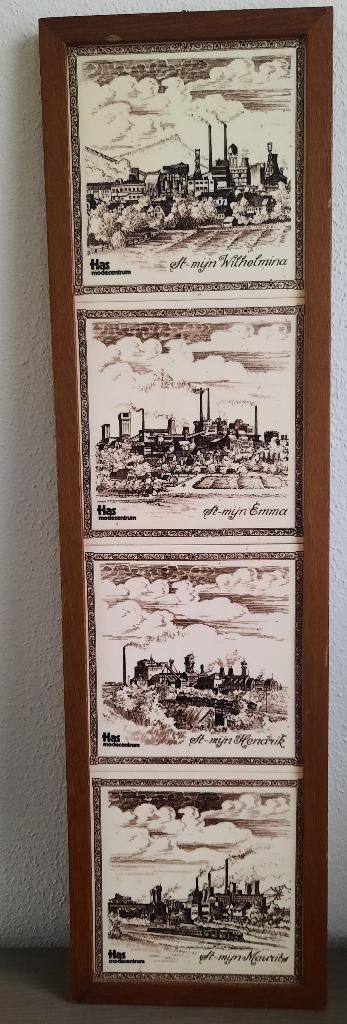 4 tegels staatsmijn Emma - Hendrik - Maurits - Wilhelmina, Ophalen of Verzenden