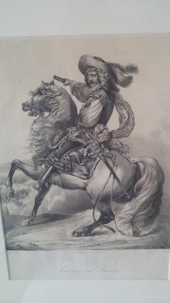 Antieke steendruk. Uitgave Ned. Maatschappij Schoone kunsten, Ophalen of Verzenden