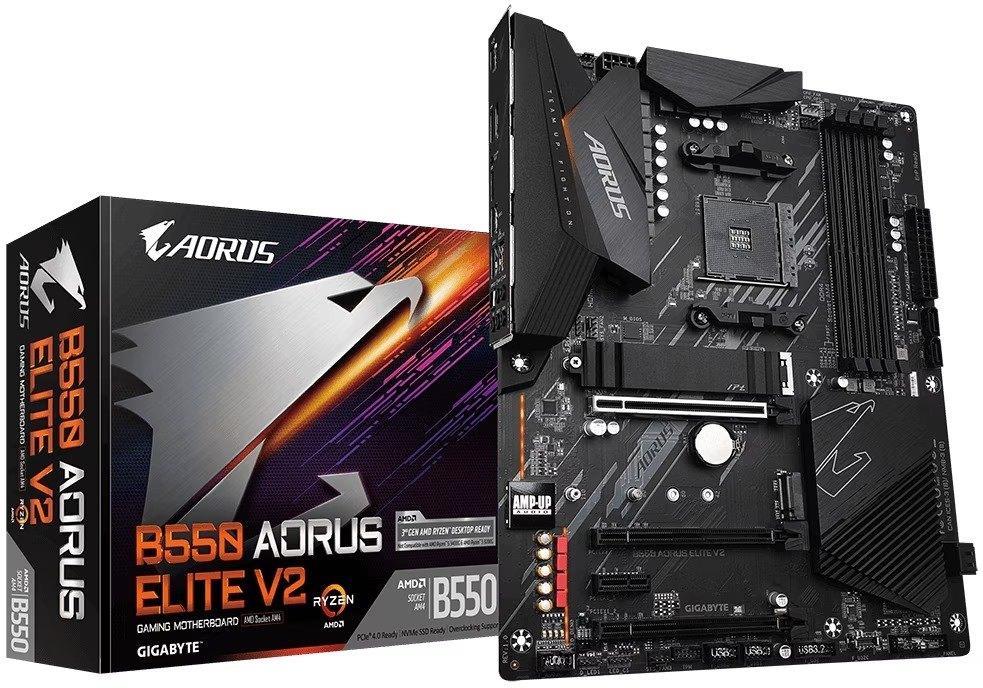 Gigabyte B550 AORUS ELITE V2 Moederbord, Computers en Software, Moederborden, DDR4, Ophalen of Verzenden, Zo goed als nieuw, Socket AM4