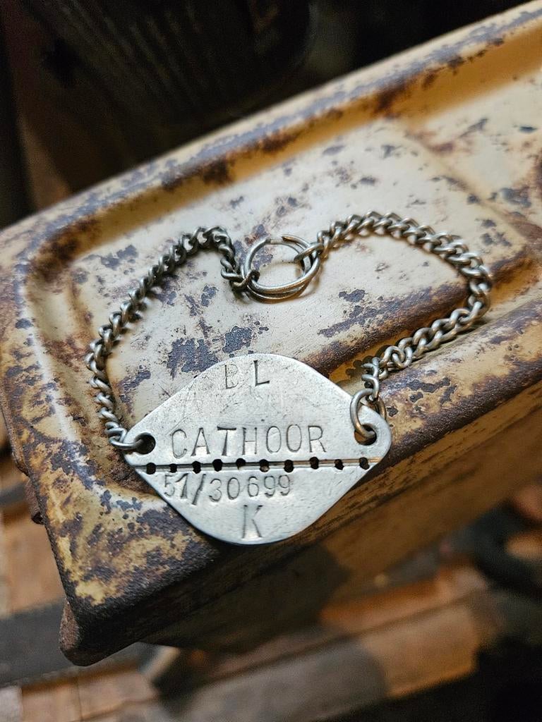 Belgische dog tag, Verzamelen, Ophalen of Verzenden, Overige gebieden, Embleem of Badge