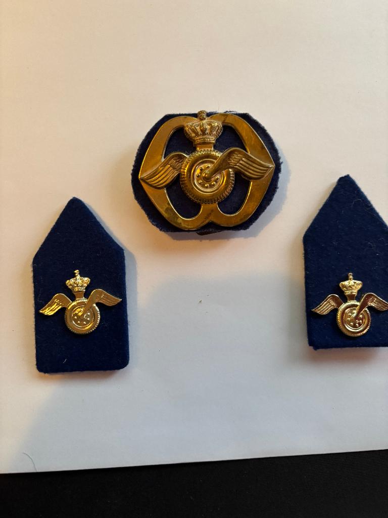 Baret en kraag emblemen AAT, Verzenden, Landmacht, Nederland, Kleding of Schoenen