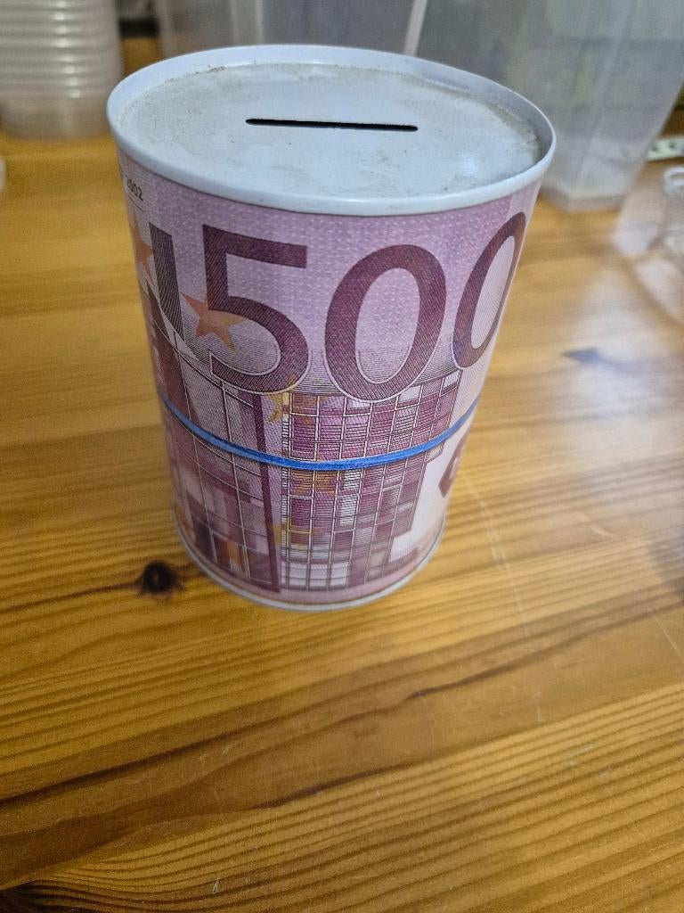 Blikken  Spaarpot   EuroBiljet 500, Verzamelen, Spaarpotten, Ophalen of Verzenden, Zo goed als nieuw, Metaal of Blik, Overige thema's