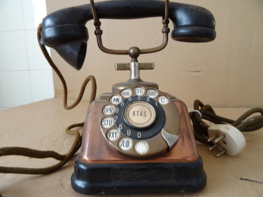 Vintage koperen telefoon KTAS D30 telefoontoestel KTAS D30