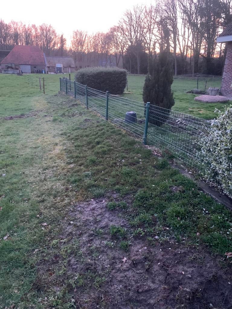 Robuust groen hekwerk met poort, Ophalen, Met poort, Gebruikt, Gaashekwerk