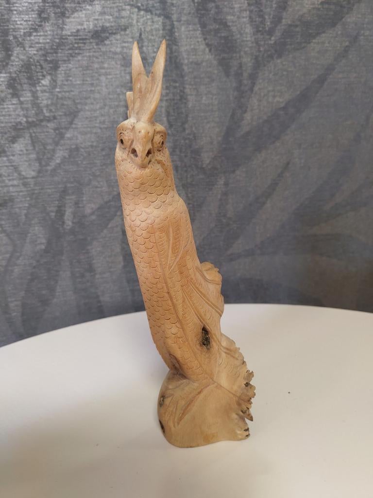 Houten beeld van een kaketoe, Ophalen of Verzenden