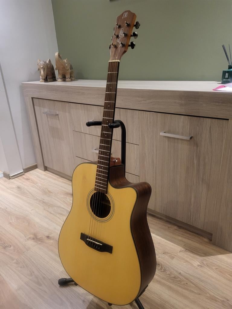 Akoestische gitaar Morgan W103 CE Walnut, Muziek en Instrumenten, Snaarinstrumenten | Gitaren | Akoestisch, Ophalen, Western- of Steelstringgitaar