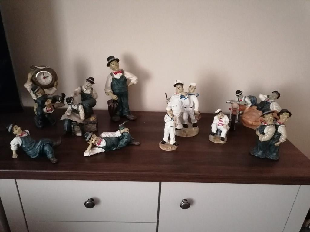 Laurel en Hardy beeldjes/de dikke en de dunne, Diversen, Rommelmarktspullen, Ophalen