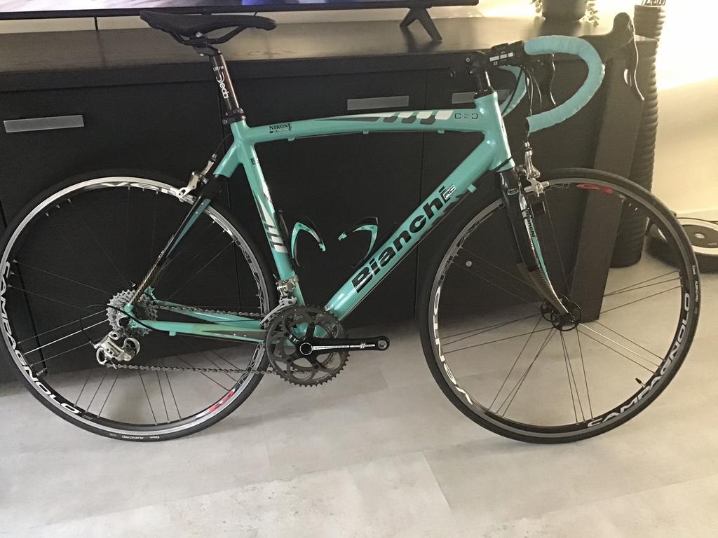 Bianchi Via Nirone Campagnolo Athena 11v zgan, Fietsen en Brommers, Fietsen | Racefietsen, Carbon, Zo goed als nieuw, Meer dan 20 versnellingen