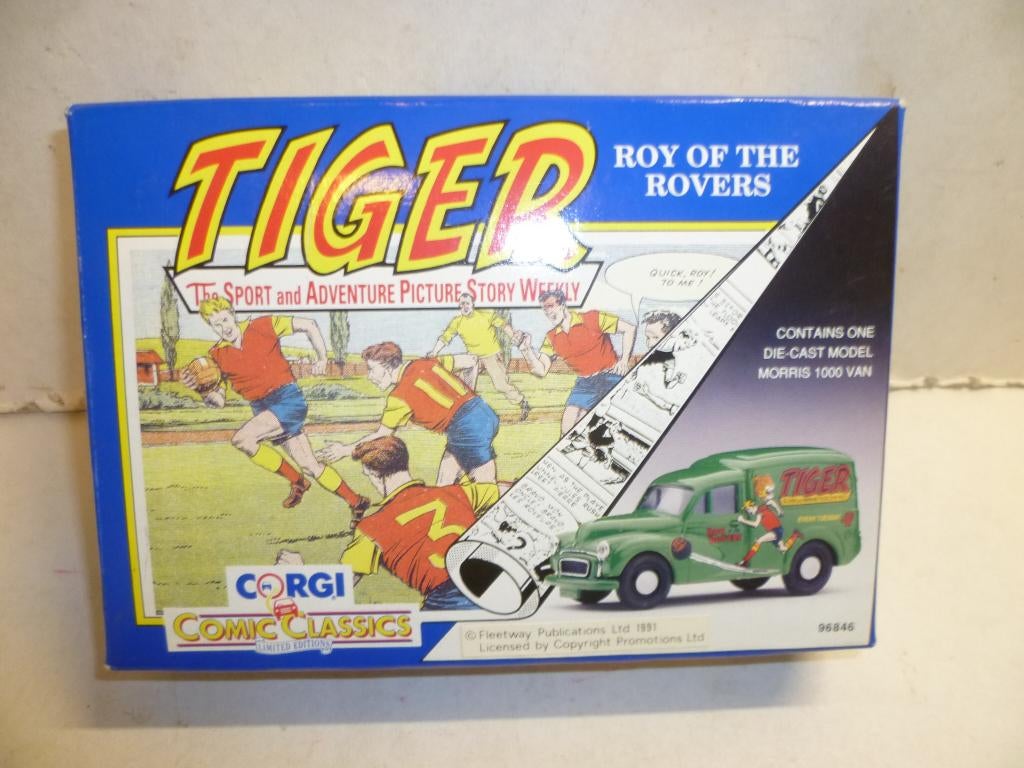 Corgi 1992 Tiger Roy of the Rovers Morris 1000 Van 1:43 auto, Ophalen of Verzenden, Nieuw, Auto, Corgi
