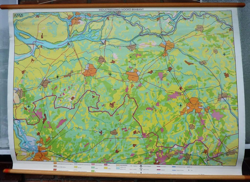 Prachtige schoolkaart van industriegebied in Noord-Brabant, Antiek en Kunst, Ophalen of Verzenden, Aardrijkskunde