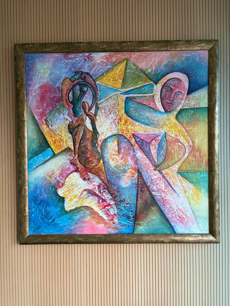 Abstract Schilderij: Kleurrijk en Expressief Kunstwerk, Ophalen