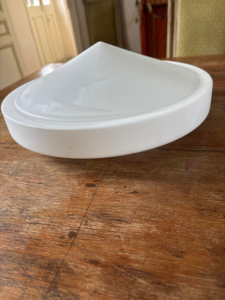 Vintage Opbouw Plafondlamp Melkglas Wit, Gebruikt, Design, Onbekend, Ophalen of Verzenden