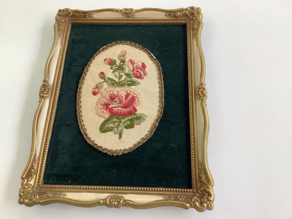 VINTAGE BORDUURWERKEN "ROZEN".  " VOGELS", Ophalen of Verzenden