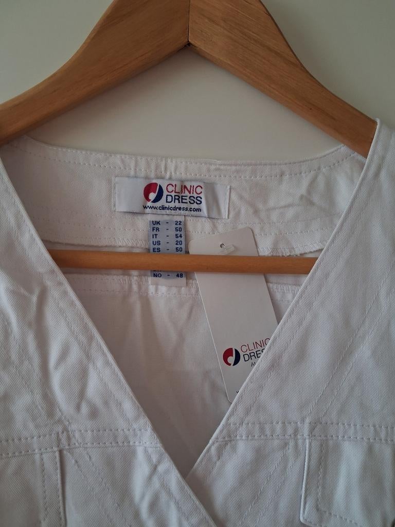 Nieuw wit zorgjasje van Clinic Dress, maat 48, Kleding | Dames, Overige Dameskleding, Clinic Dress, Ophalen of Verzenden, Nieuw