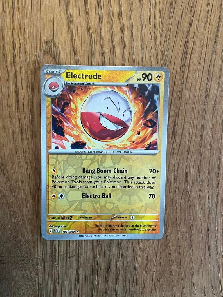 Electrode 101/165 Reverse Holo uit set 151, Ophalen of Verzenden, Gebruikt, Losse kaart, Foil