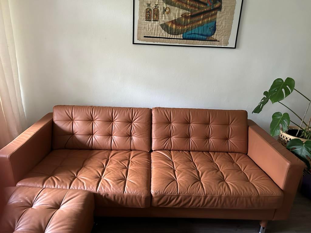 IKEA 3-zits bank, zo goed als nieuw, 100 tot 125 cm, 150 tot 200 cm, Driepersoons, Leer